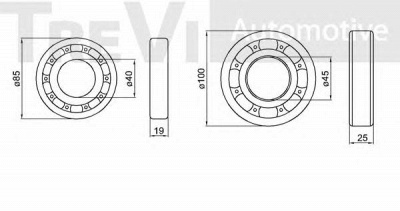 TREVI AUTOMOTIVE wb2002 -  Комплект подшипника ступицы колеса